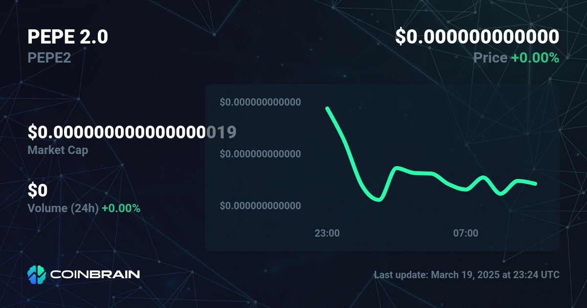 PEPE 2.0 price - PEPE2 to USD price chart & market cap | CoinBrain